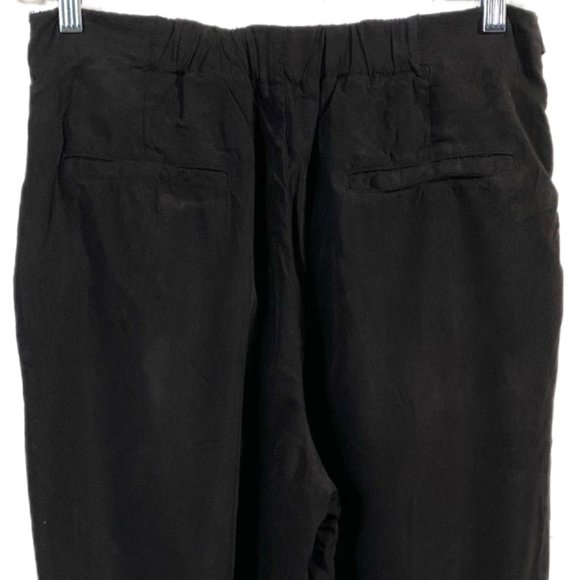 Anthropologie, Cupro Wrap Trousers, Black Pants, Modal, Viscose, Brown Buckle, M - Picture 8 of 12